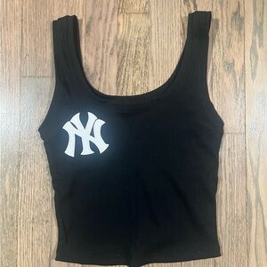 Black Tank Top with Logo Yankees